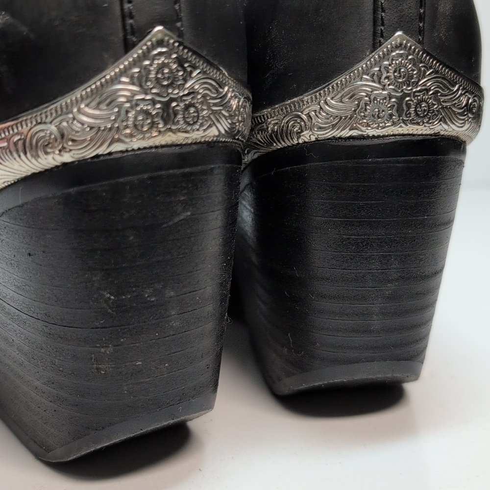 Jeffrey Campbell Cromwell black western ankle boots woman's size 8.5 - Picture 15 of 16